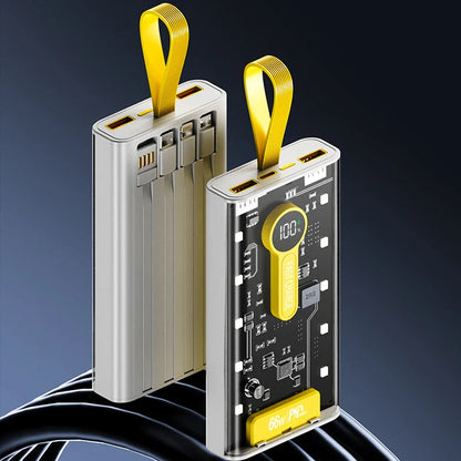 ⚡🔋 120W Transparent Power Bank – Ultra Fast Charge with LED Battery Display & Multi-Device Support