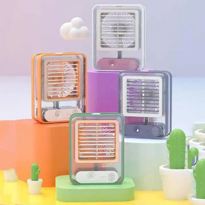 2-in-1 Mini Mist Fan & Air Cooler – Portable Cooling with Mist Spray